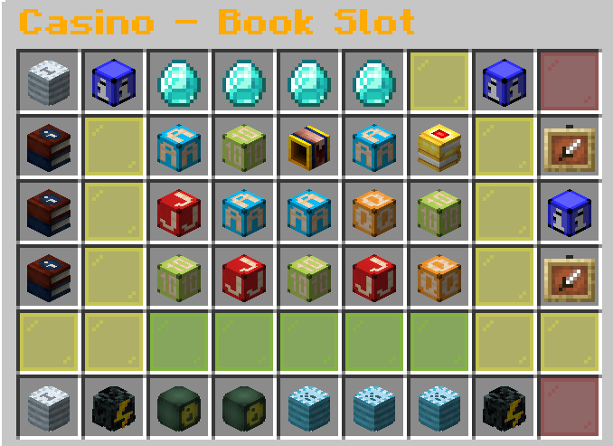 Minecraft casino slot machine interface